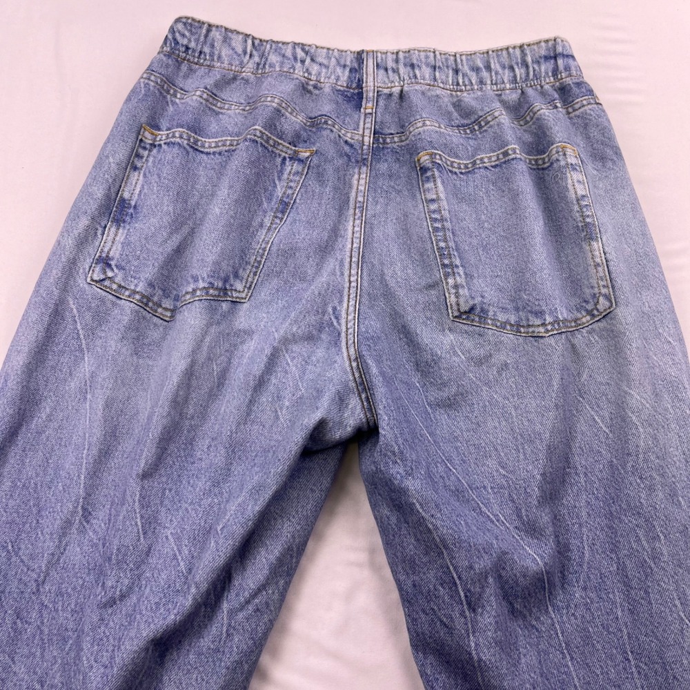 Rag & Bone Miramar Jogger Faux Denim Sweatpants Blue Terry Print Medium - Picture 2 of 3